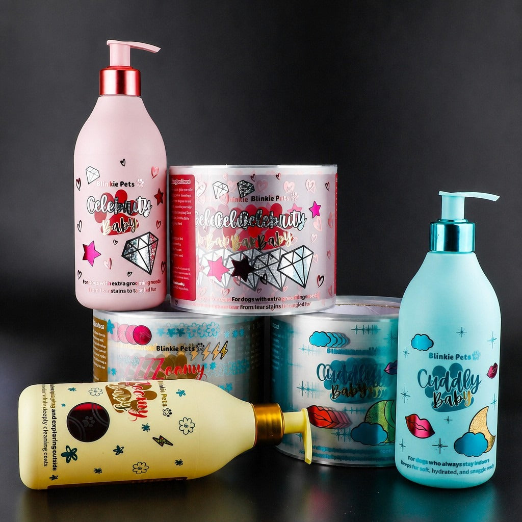 Custom BOPP PE Transparent Labels - Matte Finish for Shampoo & Body Wash Bottles