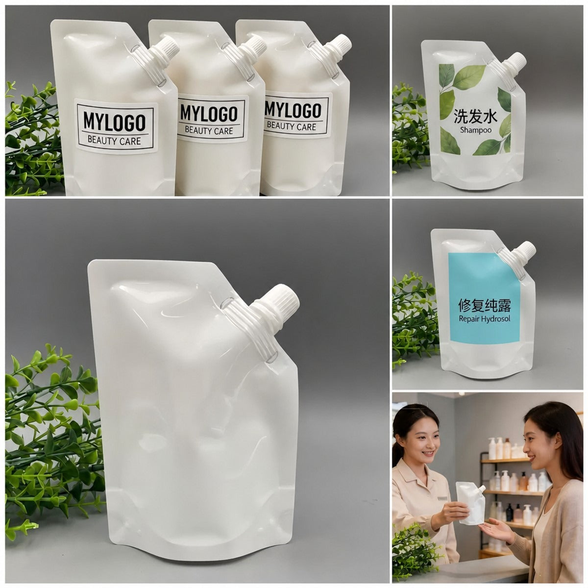 Custom Liquid Refill Pouches - Stand-Up Spout Bags 100-500ml