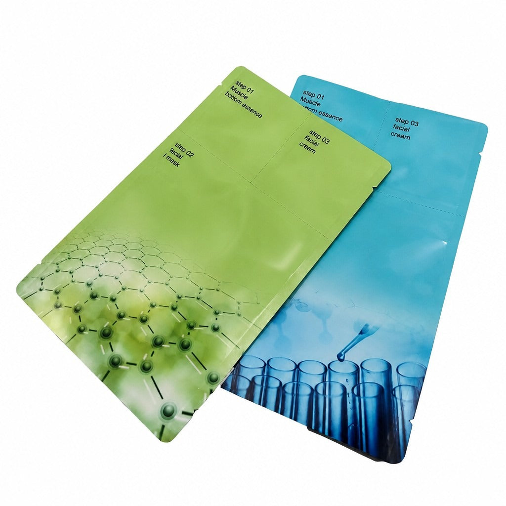 Custom Dual-Chamber Mask Pouches - Wet & Dry Separated Foil Bags