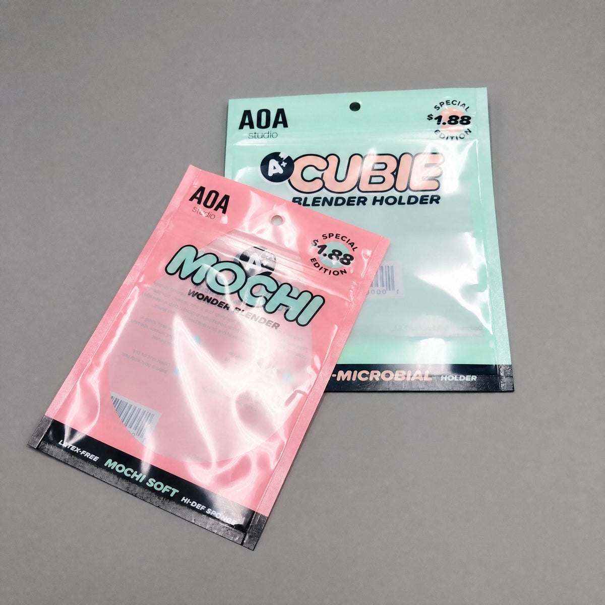 Custom Puff & Sponge Zip-Lock Pouches - OPP Beauty Tool Bags