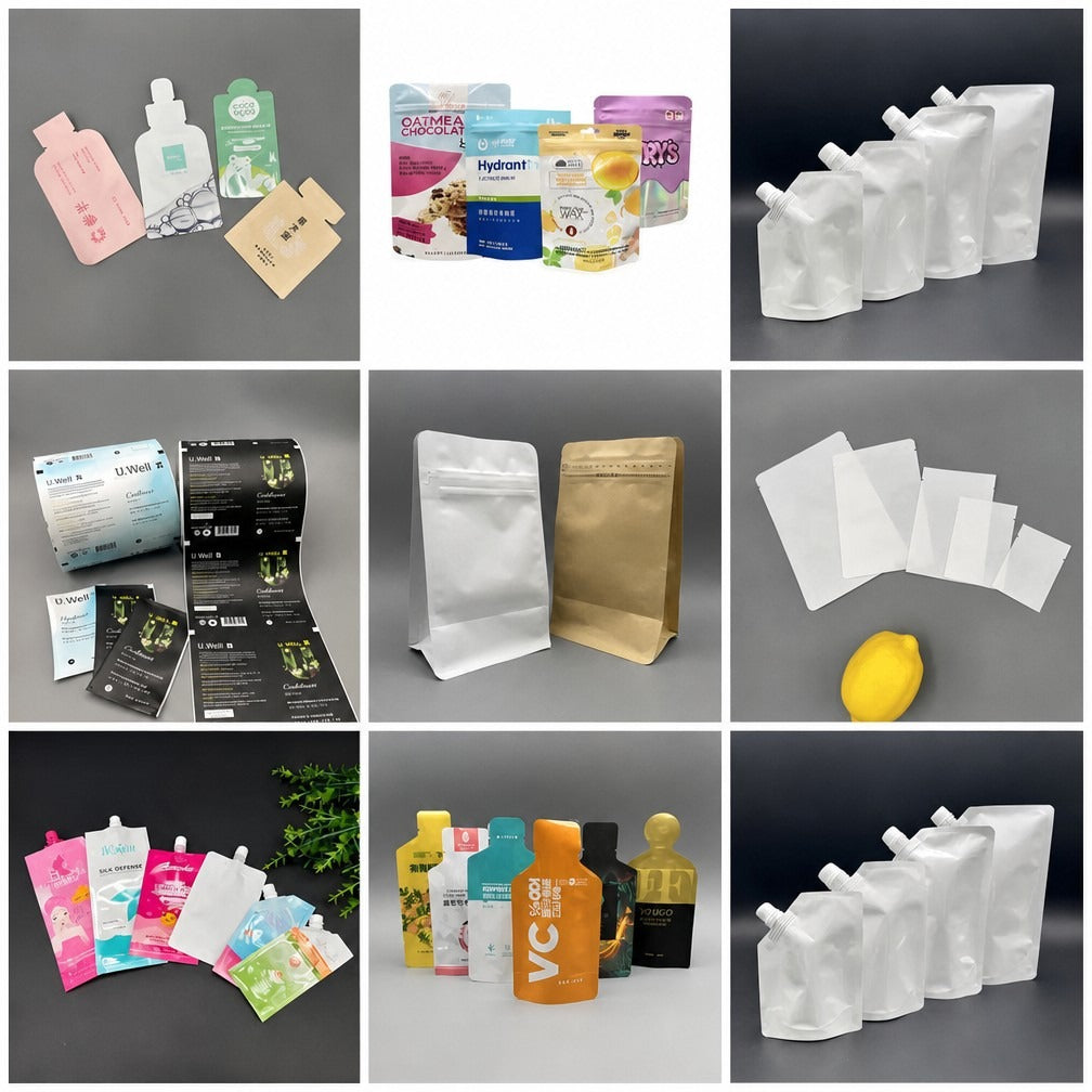 Custom Kraft Zip-Lock Sample Pouches - Liquid Fill Bags