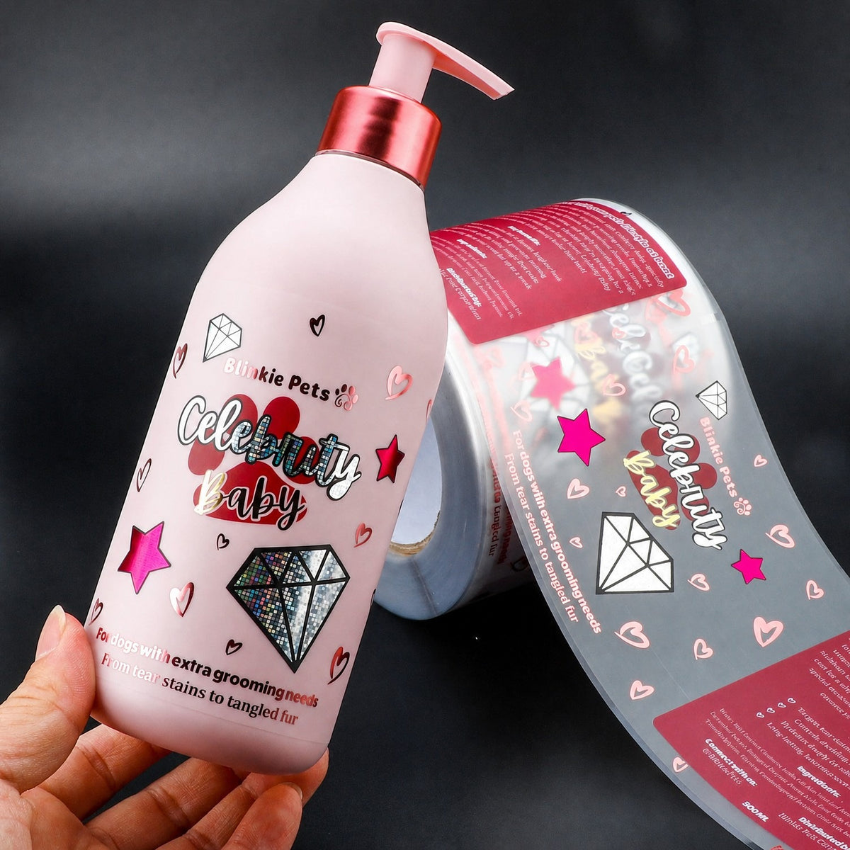 Custom BOPP PE Transparent Labels - Matte Finish for Shampoo & Body Wash Bottles