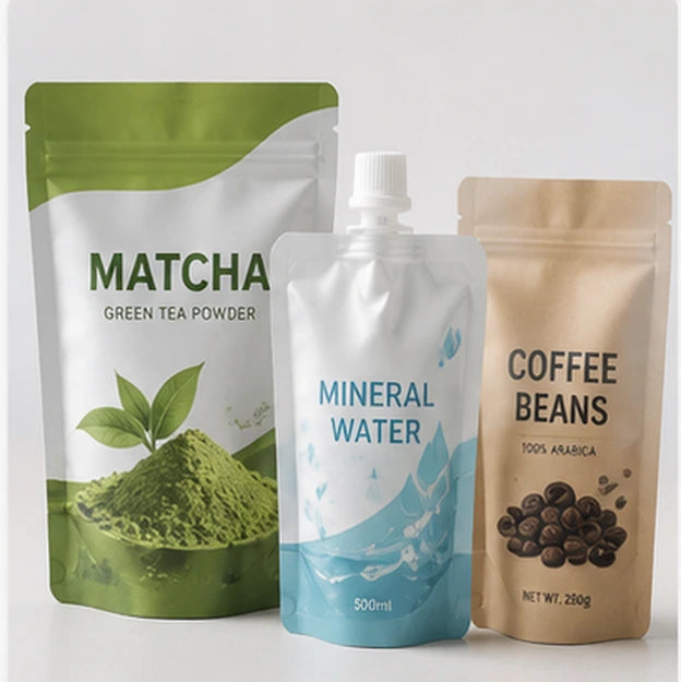 Printed stand-up pouches for coffee and specialty food products