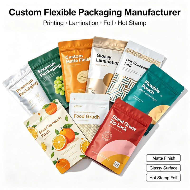 Custom Kraft Paper Food Pouches - Natural-Look Barrier Bags